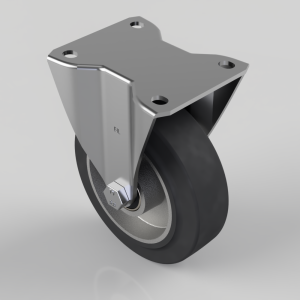 Elastic Rubber on Aluminium Plate Fixed Castor 125mm 250kg Load