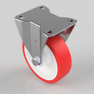 Polyurethane Nylon Plate Fixed Castor 125mm 300kg Load