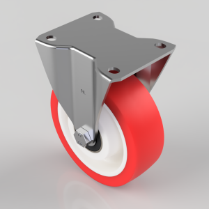 Polyurethane Nylon Plate Fixed Castor 125mm 300kg Load