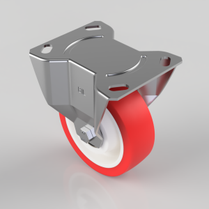 Polyurethane Nylon Plate Fixed Castor 125mm 300kg Load