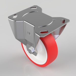 Polyurethane Nylon Plate Fixed Castor 125mm 300kg Load