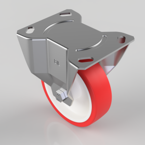 Polyurethane Nylon Plate Fixed Castor 125mm 300kg Load