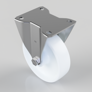 Nylon Plate Fixed Castor 125mm 300kg Load
