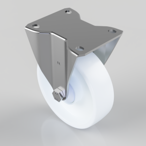 Nylon Plate Fixed Castor 125mm 300kg Load