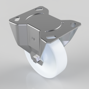 Nylon Plate Fixed Castor 125mm 300kg Load
