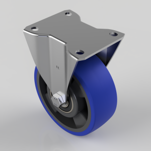 Polyurethane Nylon Plate Fixed Castor 125mm 300kg Load