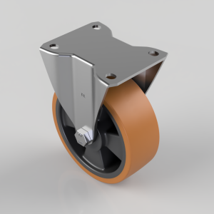 Polyurethane Nylon Plate Fixed Castor 125mm 300kg Load