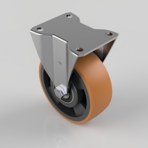 Polyurethane Nylon Plate Fixed Castor 125mm 300kg Load