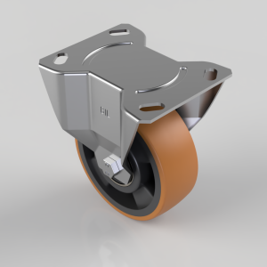 Polyurethane Nylon Plate Fixed Castor 125mm 300kg Load