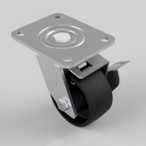 Cast Iron Plate Swivel Castor Brake 100mm 400kg Load