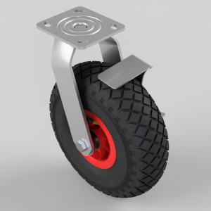 Pneumatic wheel Plate Swivel Castor Brake 260mm 120kg Load