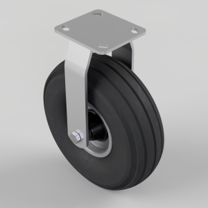Puncture Proof Polyurethane Plate Fixed Castor 260mm 150kg Load