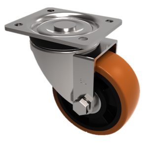 Polyurethane Nylon Plate Swivel Castor 100mm 300kg Load