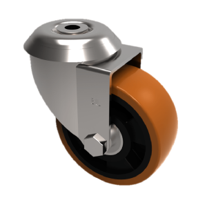 Polyurethane Nylon Bolt Hole Swivel Castor 100mm 300kg Load