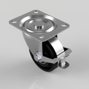 Cast Iron Plate Swivel Castor Brake 100mm 250kg Load