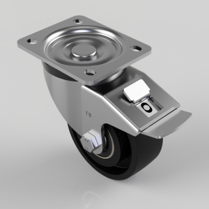 Cast Iron Plate Swivel Castor Brake 100mm 350kg Load