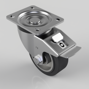 Elastic Rubber on Aluminium Plate Swivel Castor Brake 100mm 200kg Load