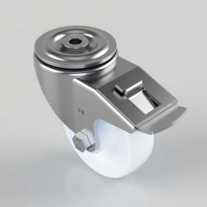 Nylon Bolt Hole Swivel Castor Brake 100mm 270kg Load