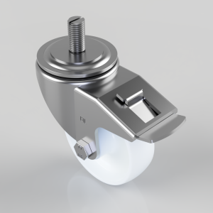 Nylon Stem Swivel Castor Brake 100mm 250kg Load