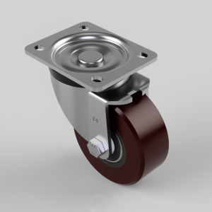 Polyurethane Cast Iron Plate Swivel Castor 100mm 300kg Load