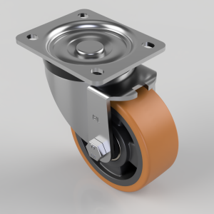 Polyurethane Nylon Plate Swivel Castor 100mm 300kg Load