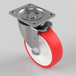 Polyurethane Nylon Plate Swivel Castor 125mm 300kg Load