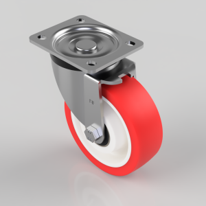 Polyurethane Nylon Plate Swivel Castor 125mm 300kg Load