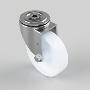 Nylon Bolt Hole Swivel Castor 125mm 300kg Load