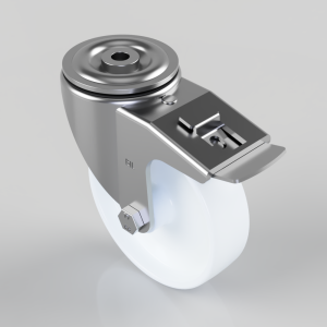 Nylon Bolt Hole Swivel Castor Brake 125mm 300kg Load