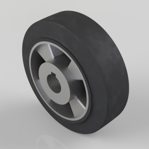 Elastic Rubber on Aluminium 150mm Keyway Bore Wheel 350kg Load