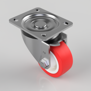 Polyurethane Nylon Plate Swivel Castor 80mm 210kg Load