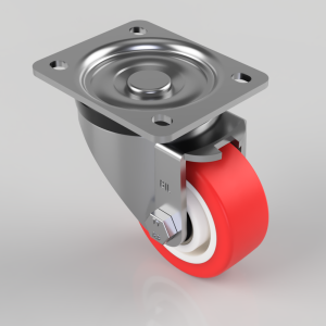 Polyurethane Nylon Plate Swivel Castor 80mm 210kg Load