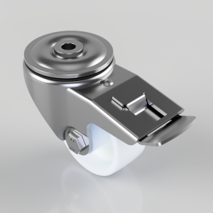 Nylon Bolt Hole Swivel Castor Brake 80mm 250kg Load