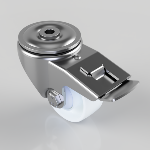 Nylon Bolt Hole Swivel Castor Brake 80mm 200kg Load