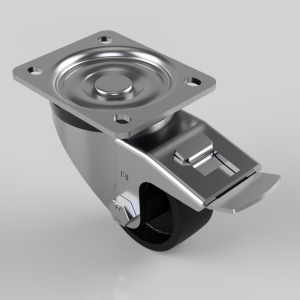 Cast Iron Plate Swivel Castor Brake 75mm 190kg Load