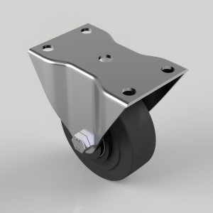 Elastic Rubber Cast Iron Plate Fixed Castor 100mm 160kg Load