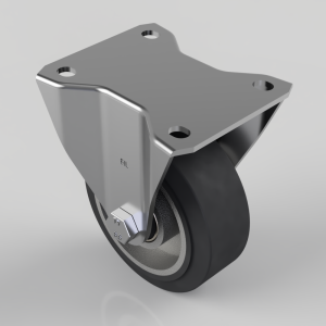 Elastic Rubber on Aluminium Plate Fixed Castor 100mm 200kg Load