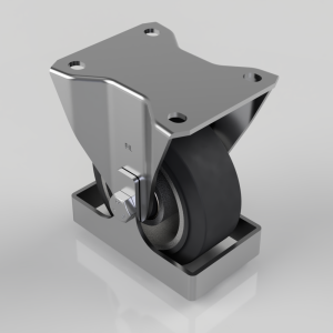 Elastic Rubber on Aluminium Plate Fixed Castor Footguard 100mm 200kg load