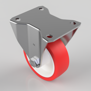 Polyurethane Nylon Plate Fixed Castor 100mm 250kg Load