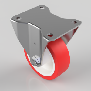 Polyurethane Nylon Plate Fixed Castor 100mm 250kg Load