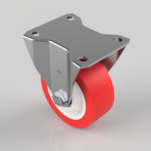 Polyurethane Nylon Plate Fixed Castor 100mm 250kg Load