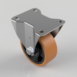 Polyurethane Nylon Plate Fixed Castor 100mm 300kg Load