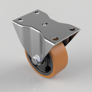 Polyurethane Nylon Plate Fixed Castor 100mm 250kg Load