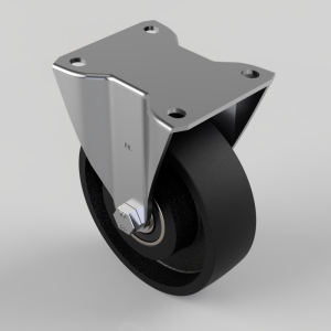 Cast Iron Plate Fixed Castor 125mm 400kg Load