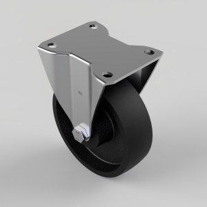 Cast Iron Plate Fixed Castor 125mm 350kg Load