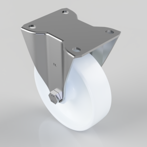 Nylon Plate Fixed Castor 125mm 300kg Load