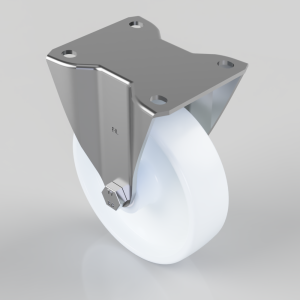 Nylon Plate Fixed Castor 125mm 300kg Load