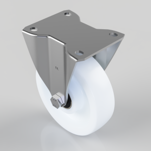 Nylon Plate Fixed Castor 125mm 500kg Load