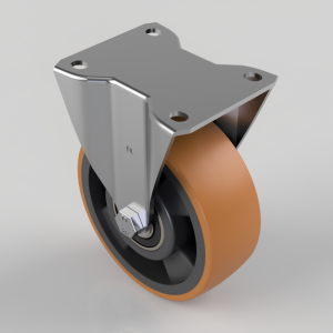 Polyurethane Nylon Plate Fixed Castor 125mm 400kg Load