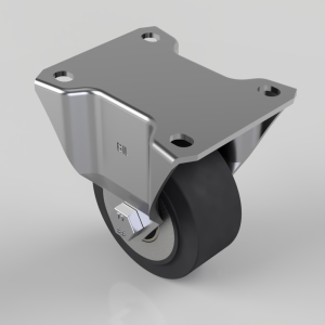 Elastic Rubber on Aluminium Plate Fixed Castor 80mm 180kg Load